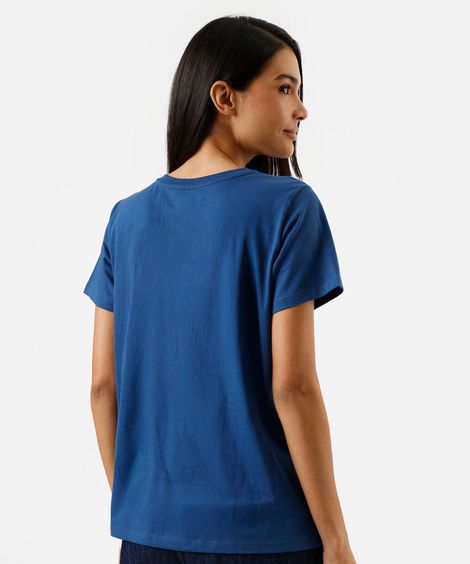 camiseta feminina regular molho brasileiro azul