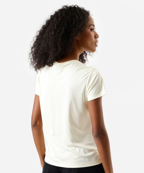 blusa feminina básica manga curta esportiva amarela
