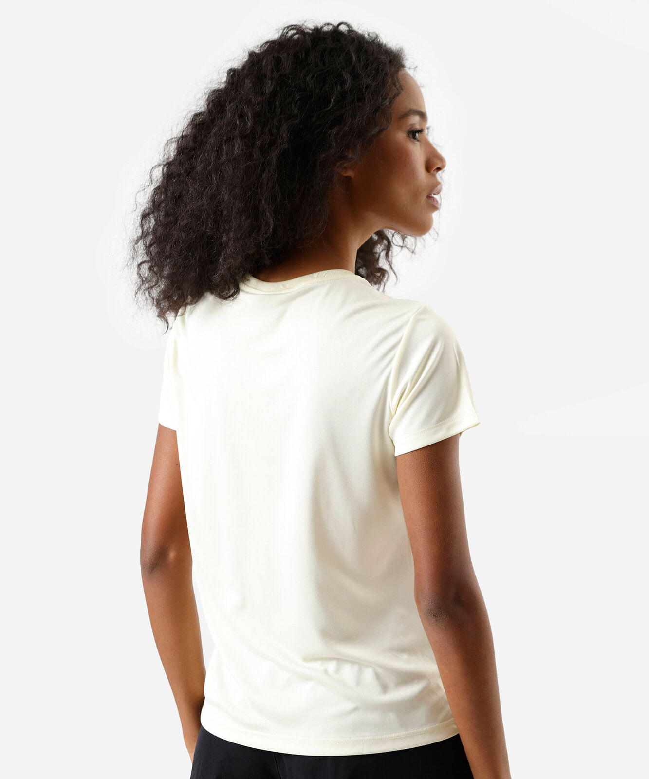 blusa feminina básica manga curta esportiva amarela