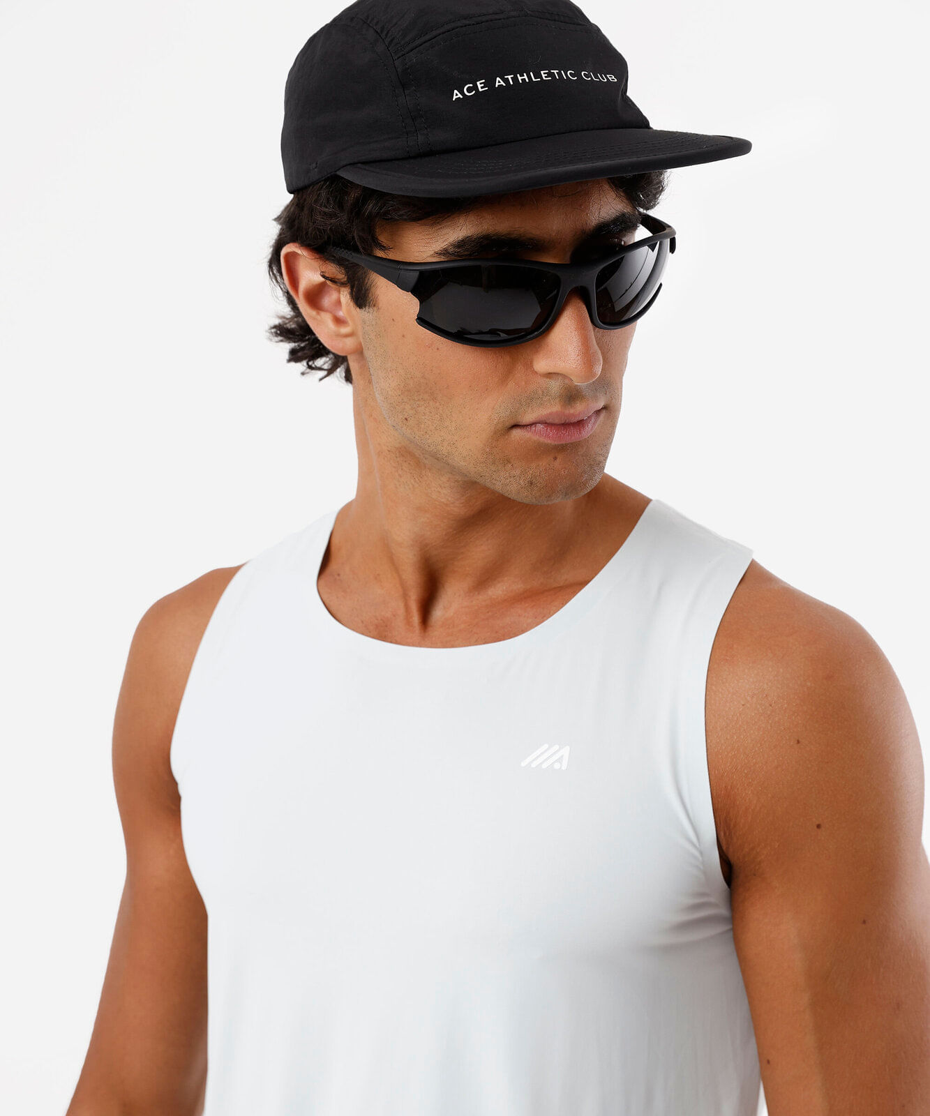 regata masculina de poliamida esportiva azul