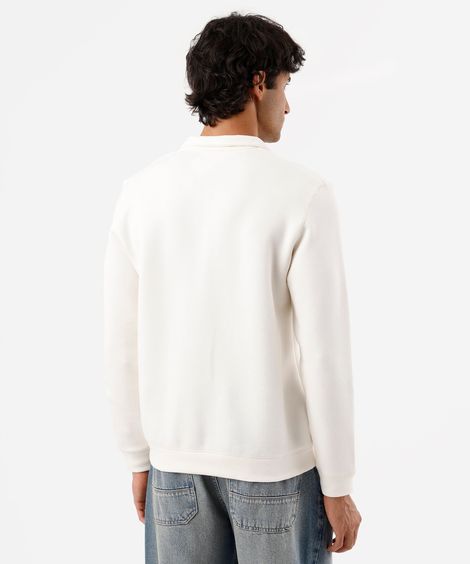 blusão masculino de moletom gola alta com zíper off white