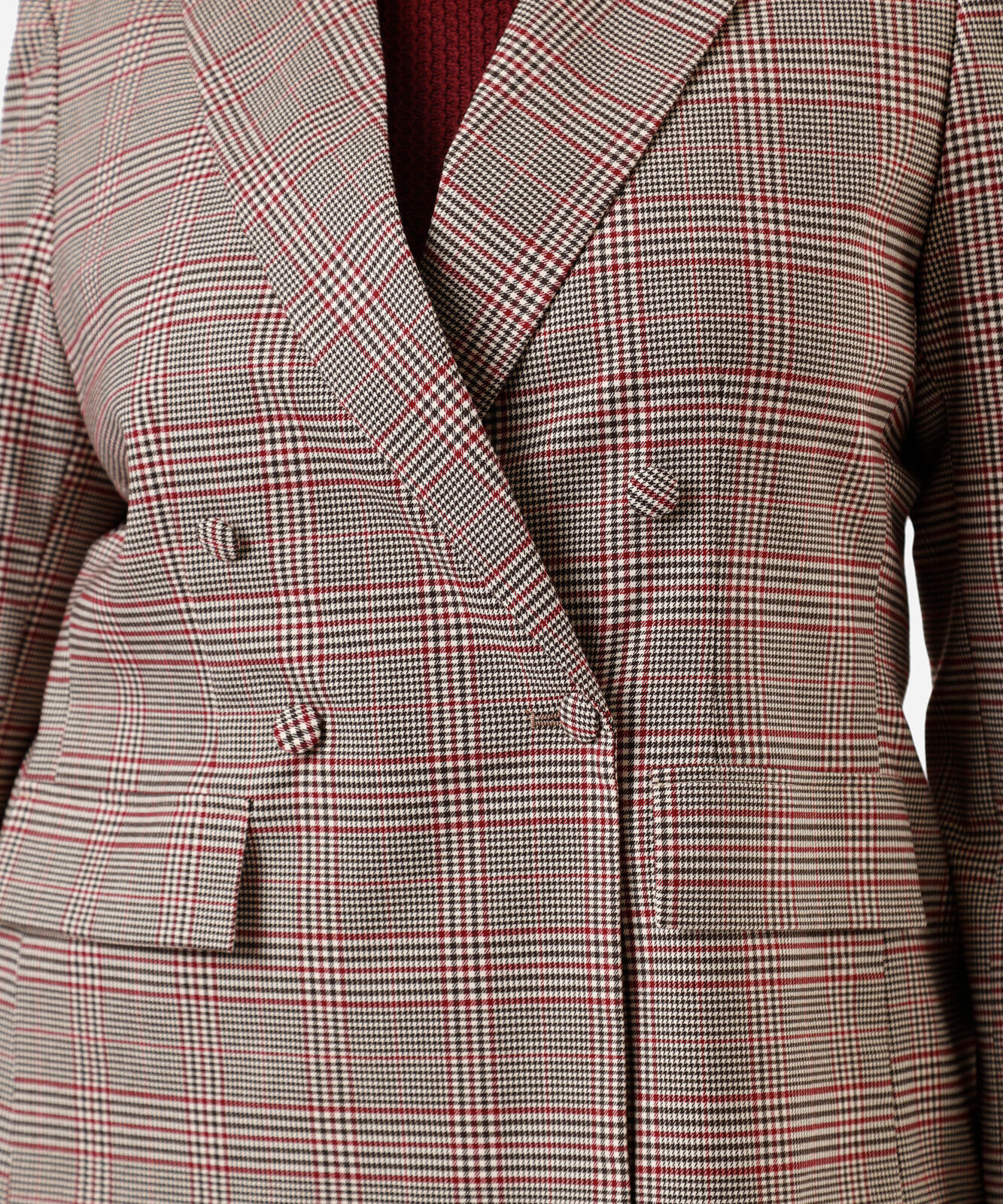 blazer de alfaiataria feminino xadrez plus size vinho