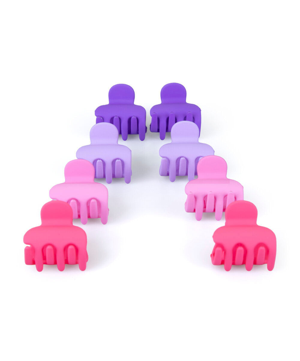 kit de mini presilhas para cabelo rosa e lilás com 8 unidades colorido