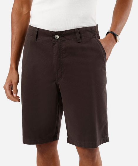 bermuda de sarja masculina reta marrom