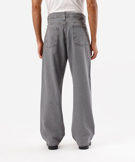 calça baggy masculina jeans cinza