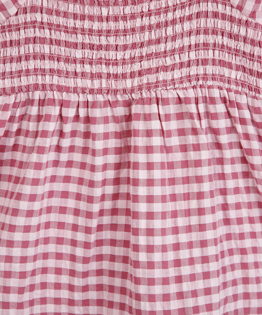 vestido infantil de algodão com recorte manga longa xadrez colorido