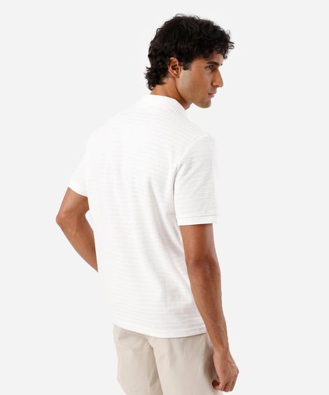polo masculina com algodão manga curta texturizada branca