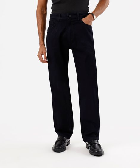 calça reta masculina jeans preta