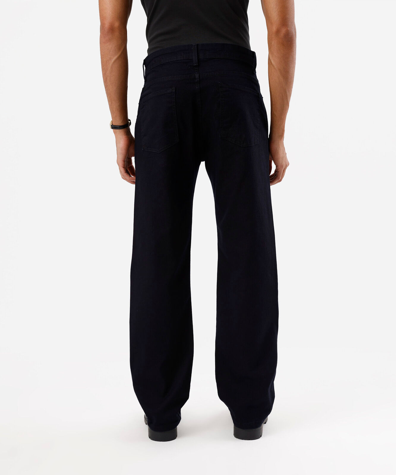 calça reta masculina jeans preta
