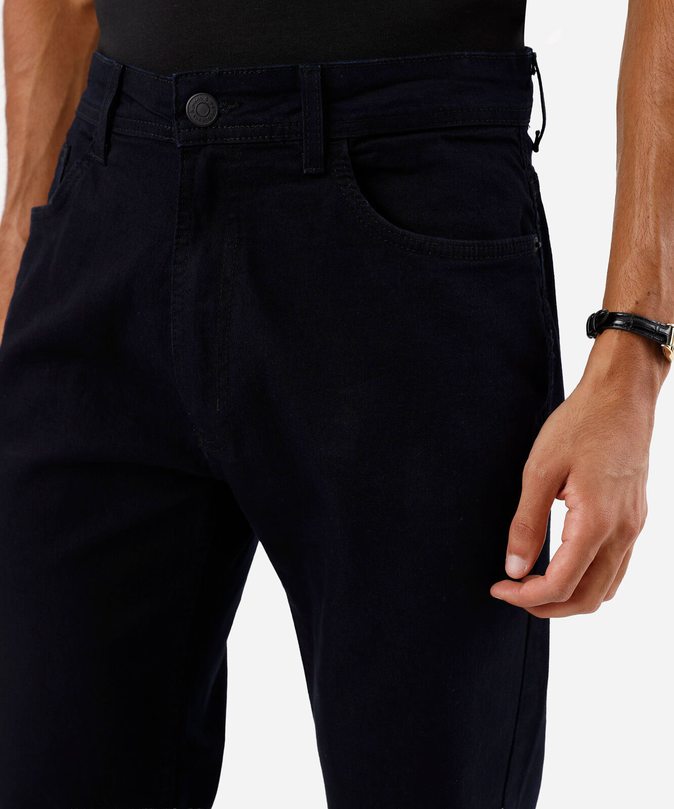 calça reta masculina jeans preta