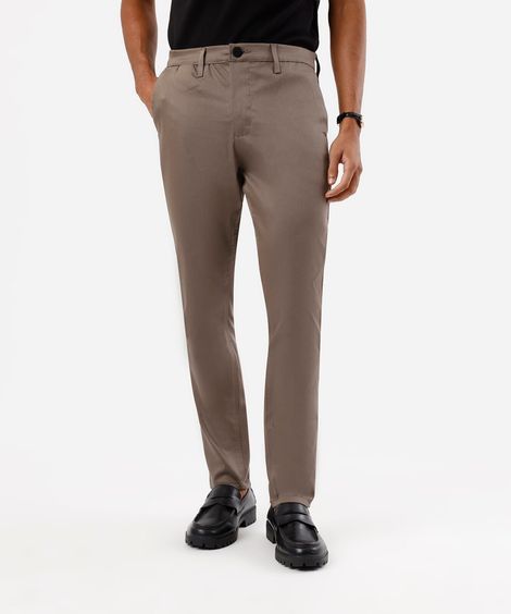 calça carrot masculina de sarja marrom