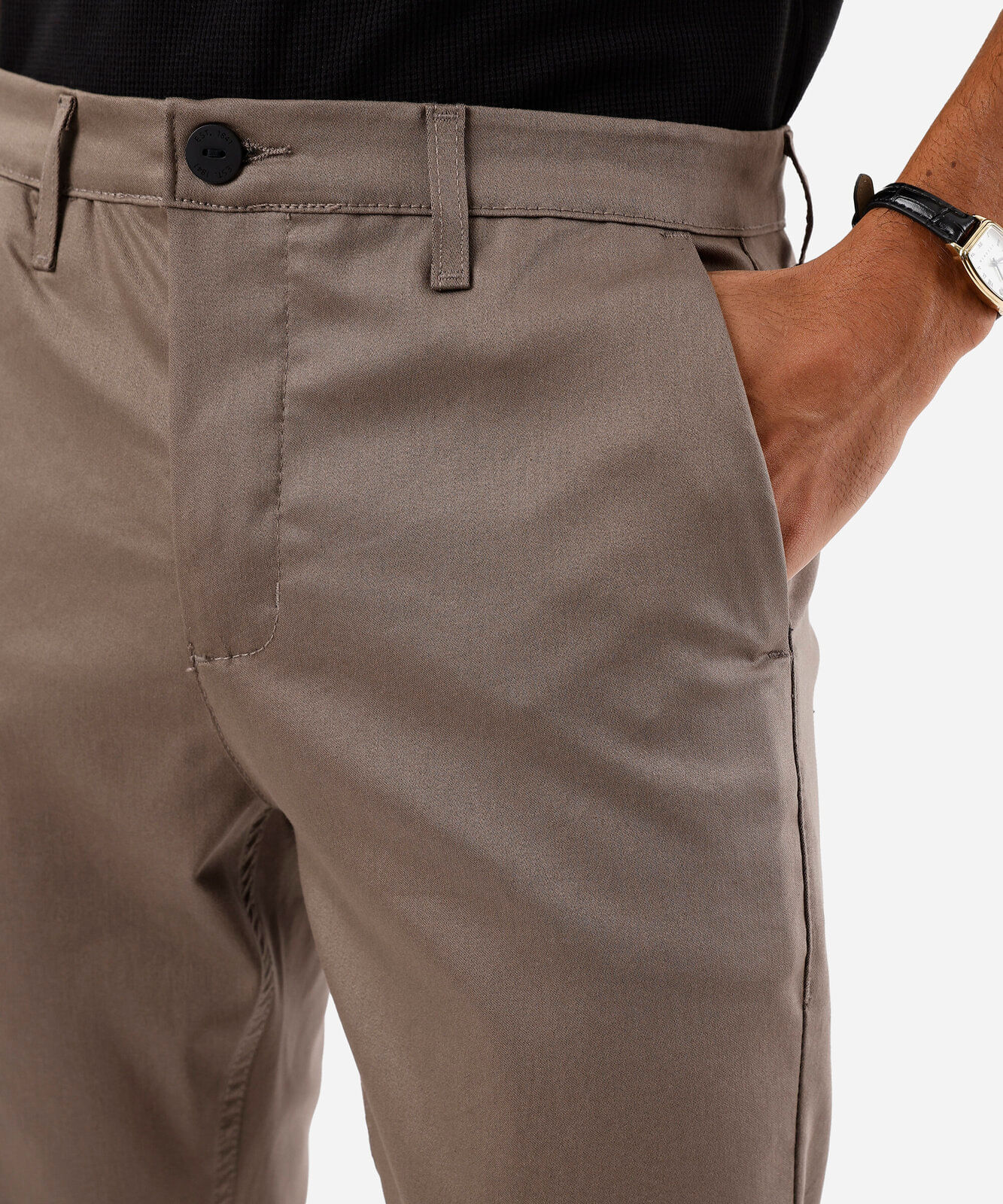 calça carrot masculina de sarja marrom