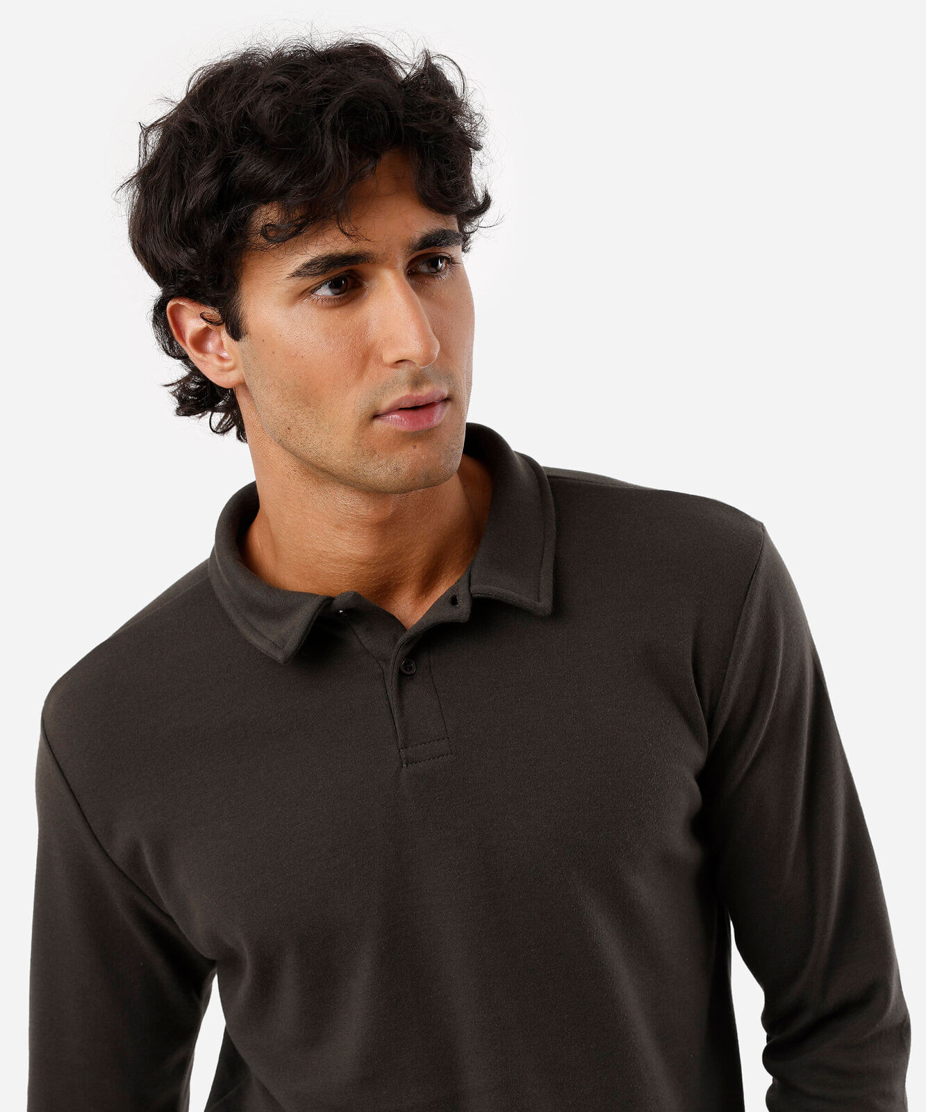polo masculina com algodão manga longa verde
