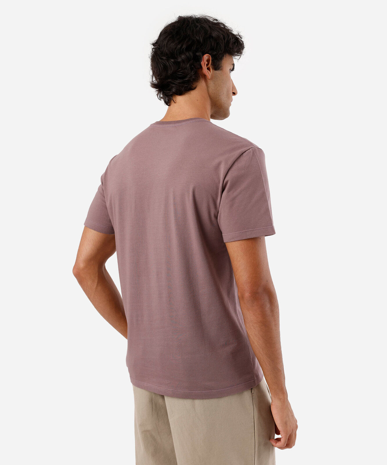 camiseta masculina de algodão básica manga curta rosa