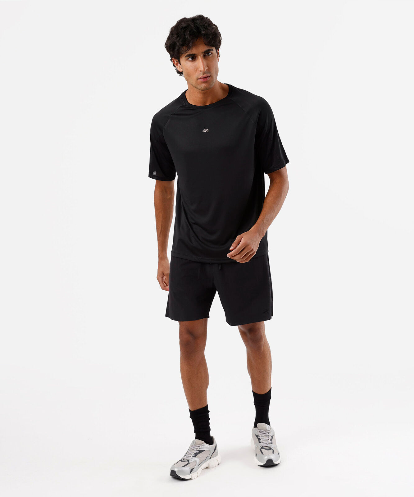 camiseta esportiva masculina manga curta preta