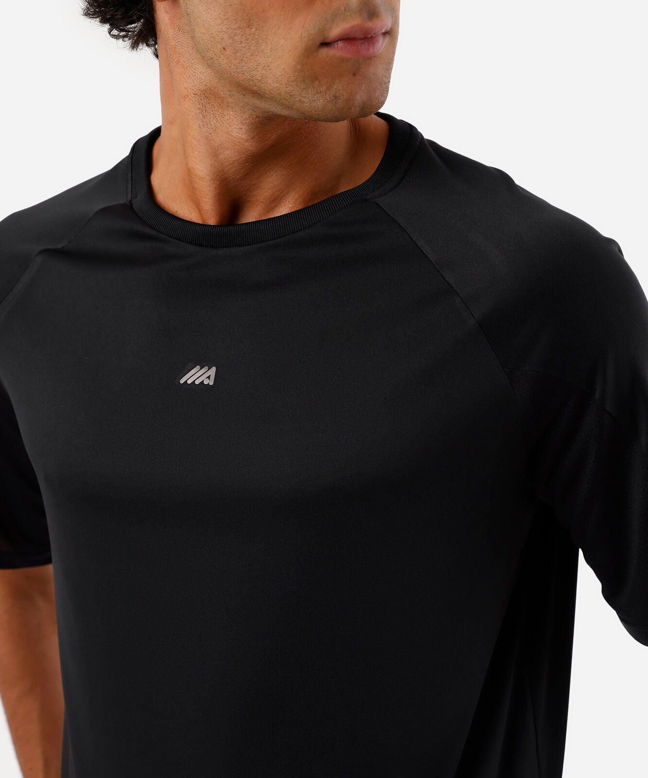 camiseta esportiva masculina manga curta preta