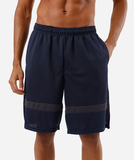 bermuda masculina esportiva com recortes texturizada azul