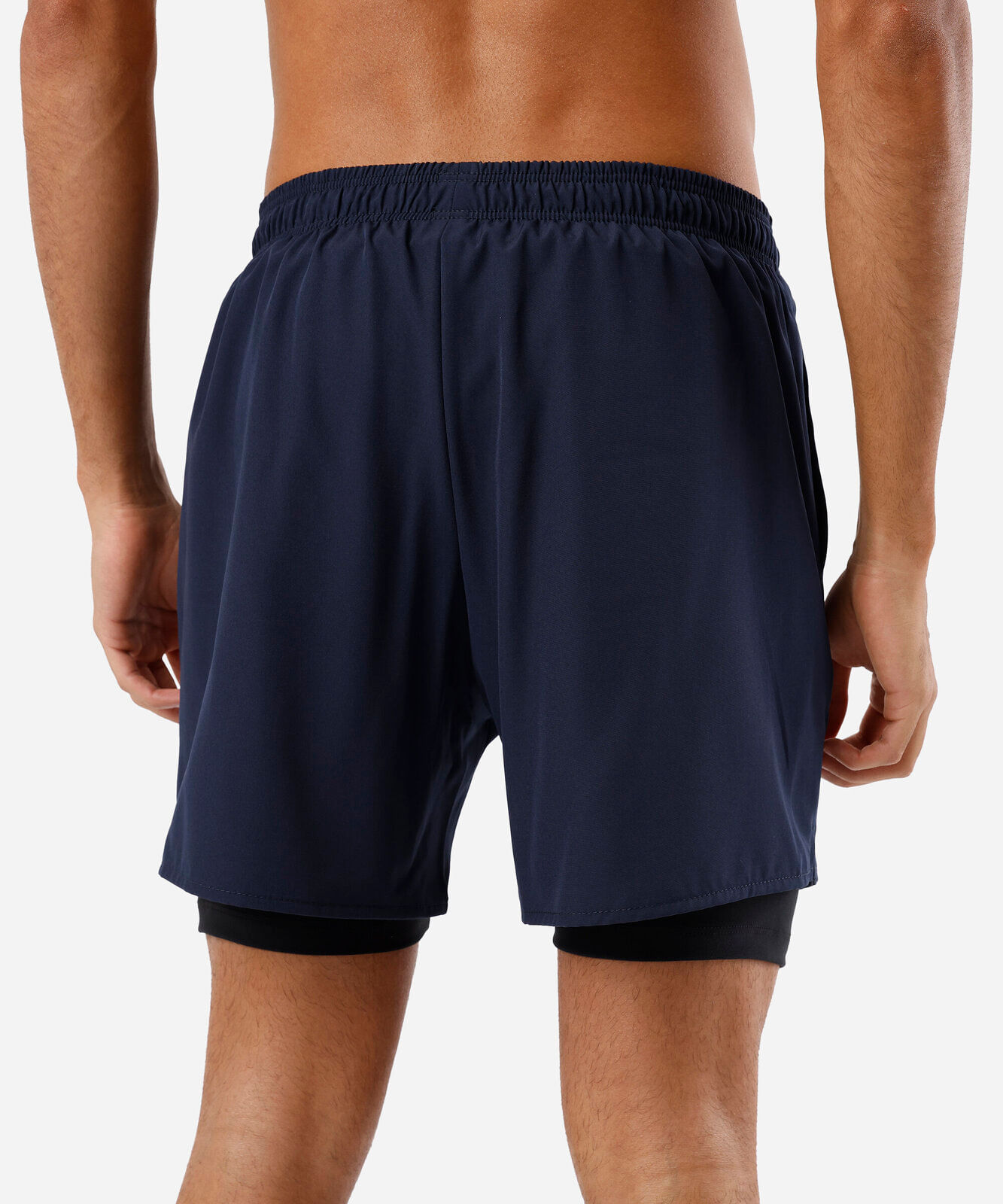 short esportivo masculino com bermuda de compressão azul