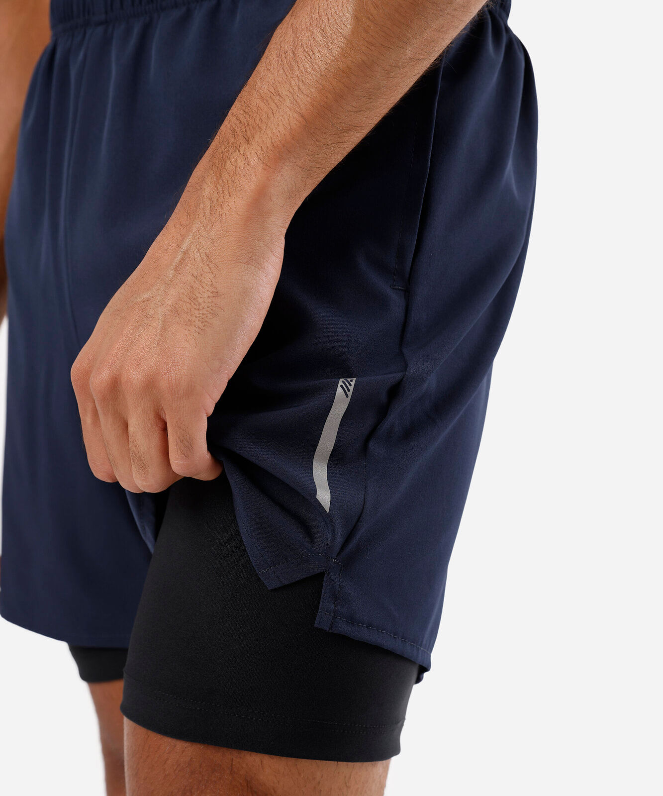 short esportivo masculino com bermuda de compressão azul