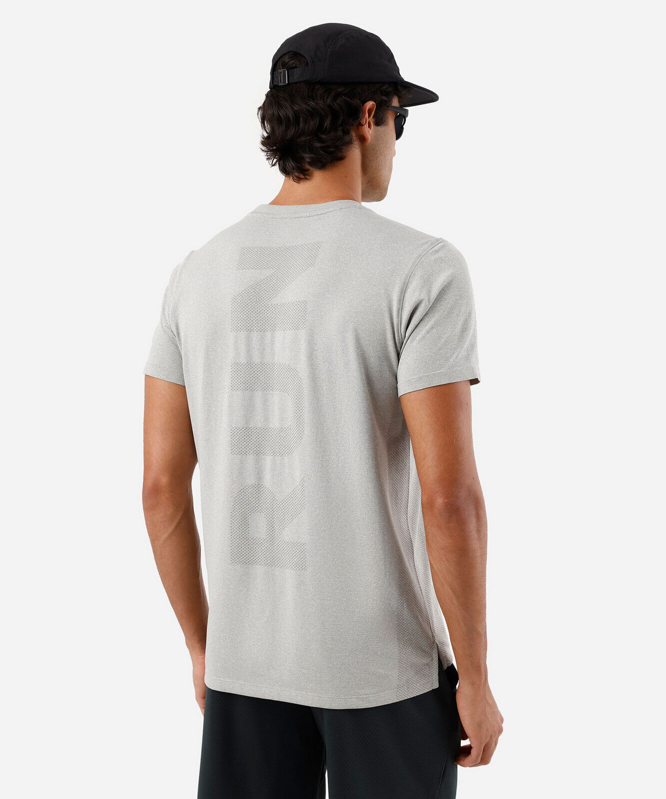camiseta masculina de poliamida esportiva sem costura verde