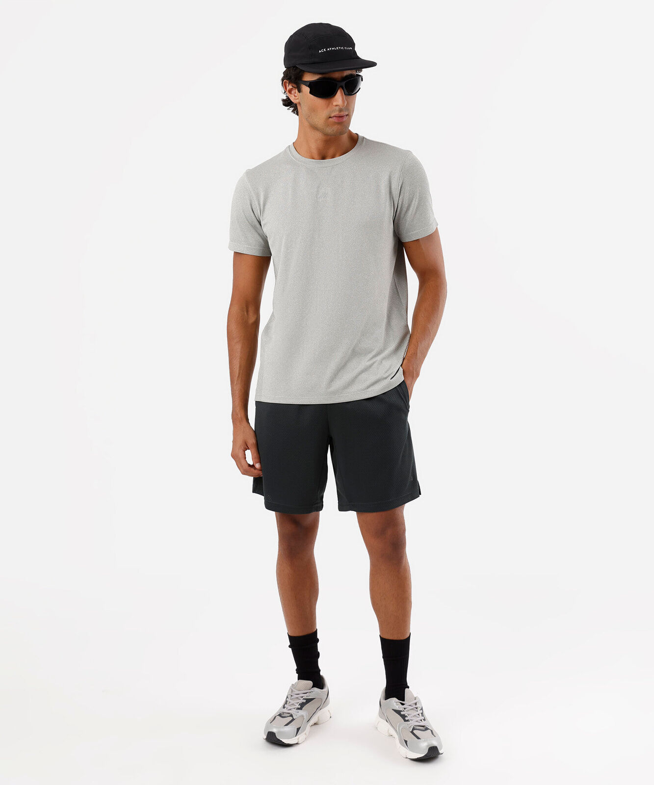 camiseta masculina de poliamida esportiva sem costura verde