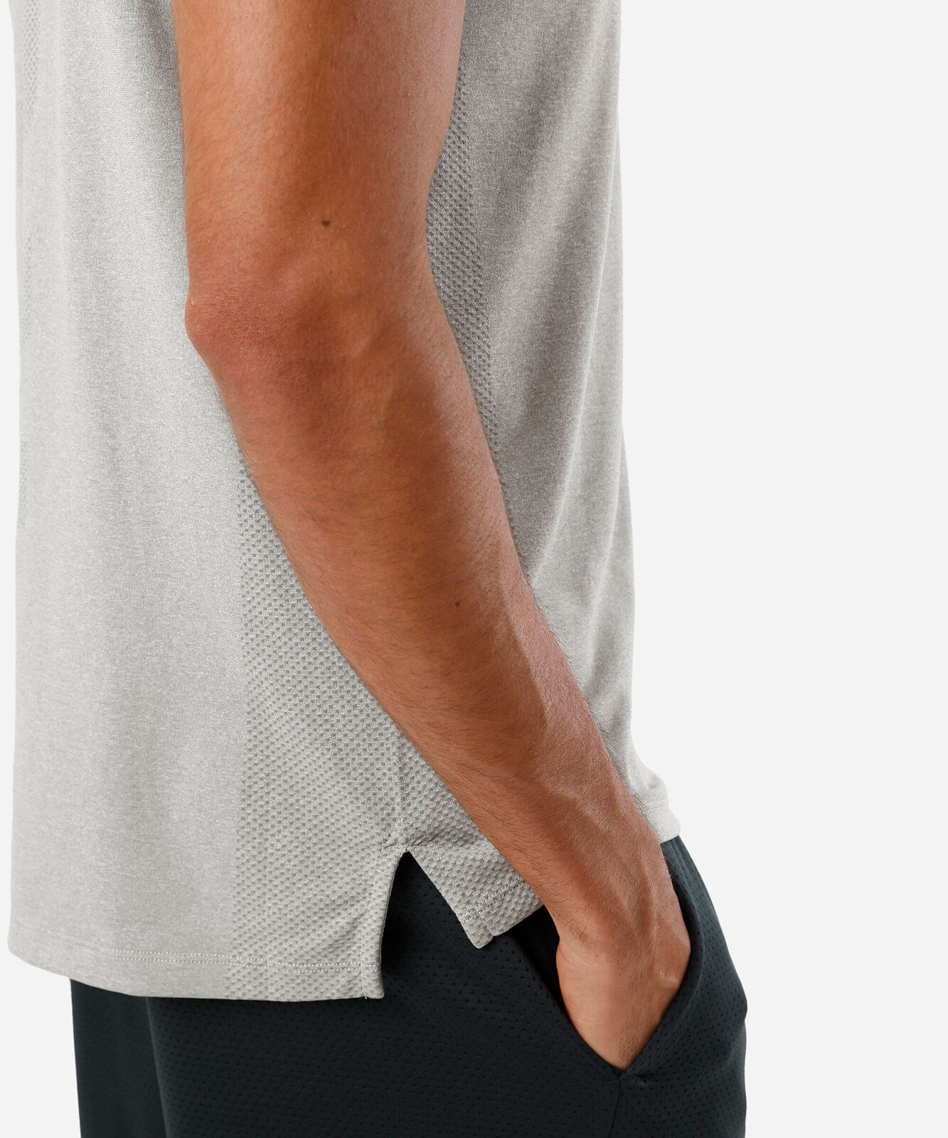 camiseta masculina de poliamida esportiva sem costura verde