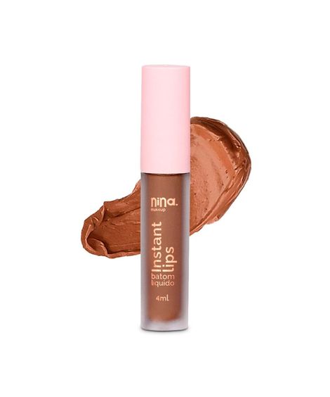 batom líquido nina makeup matte instant lips doce desejo