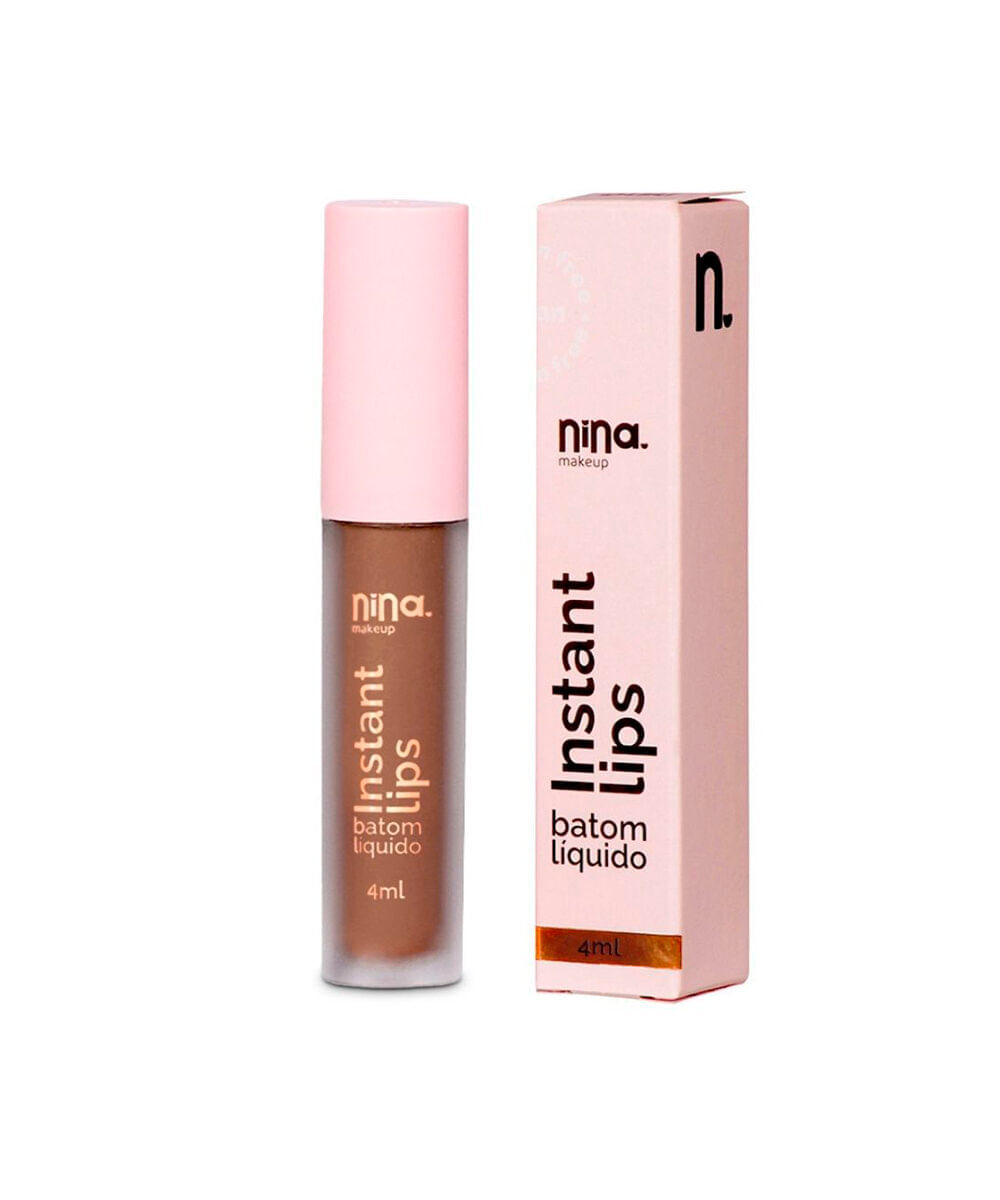 batom líquido nina makeup matte instant lips doce desejo