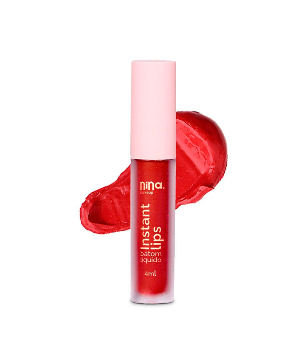batom líquido nina makeup matte instant lips rubi