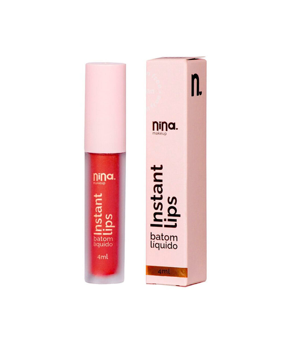 batom líquido nina makeup matte instant lips rubi