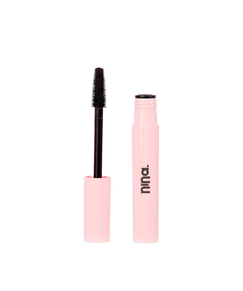 máscara nina makeup de cílios pantenol lashes alonga e define preta
