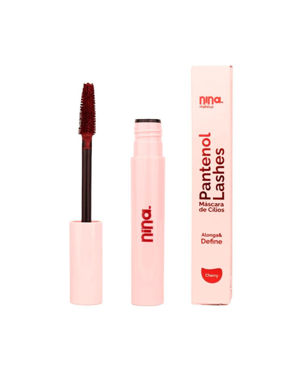 máscara nina makeup de cílios alonga e define cherry