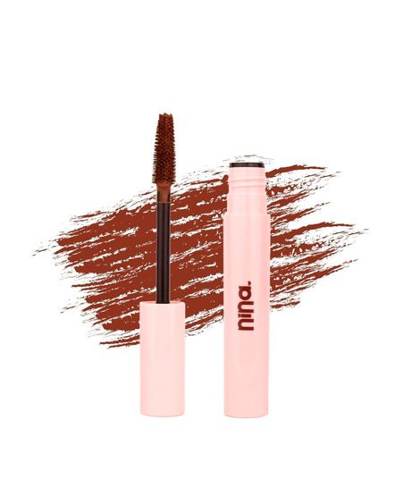 máscara nina makeup de cílios alonga e define brown