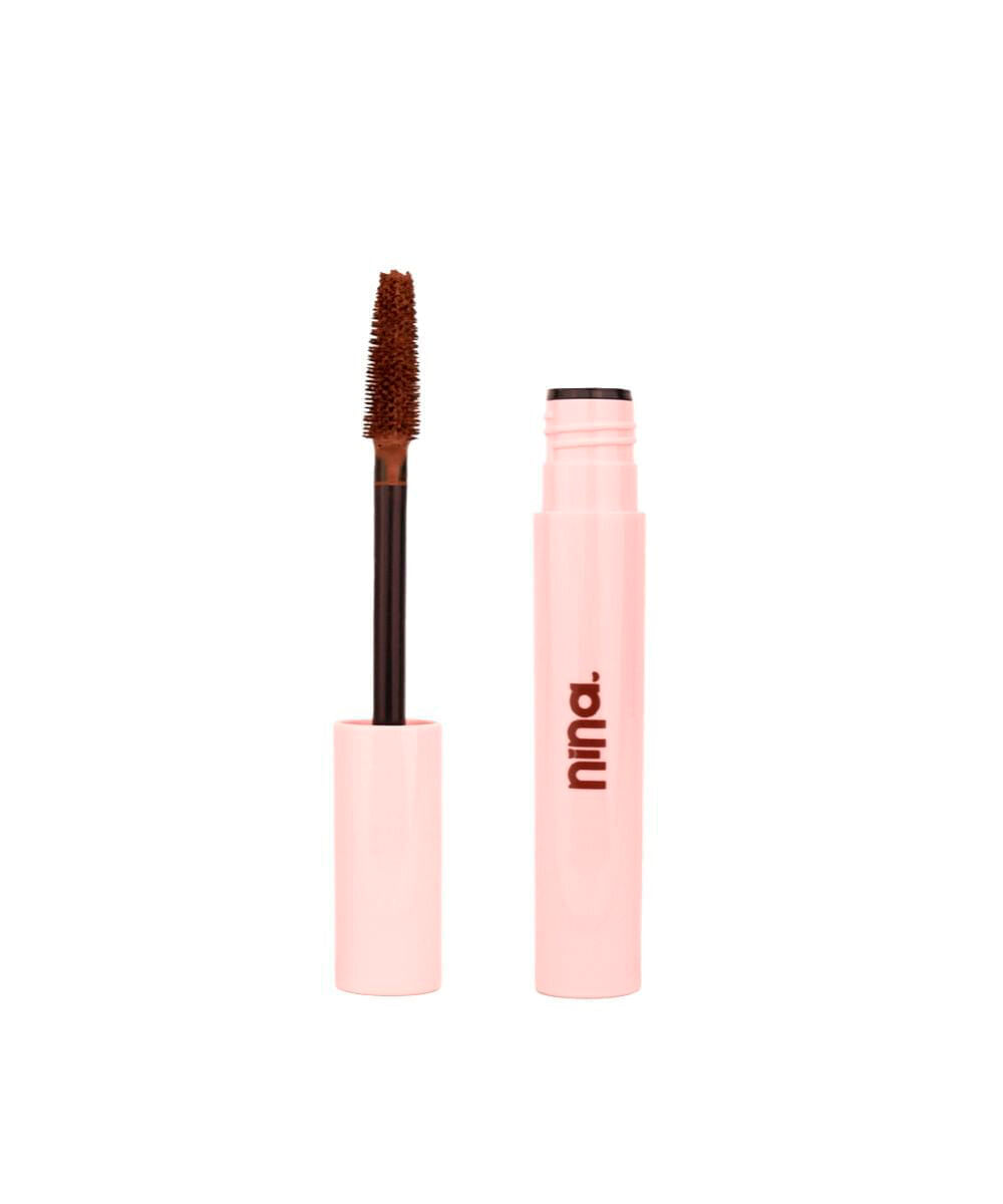 máscara nina makeup de cílios alonga e define brown