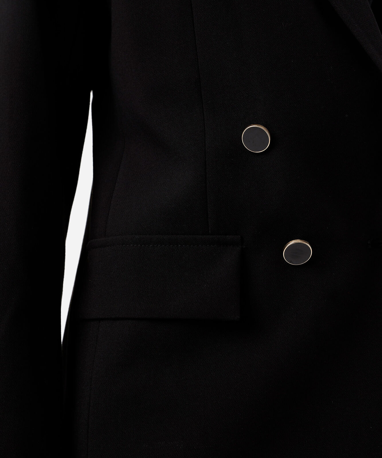 blazer de alfaiataria feminino botões dourados preto