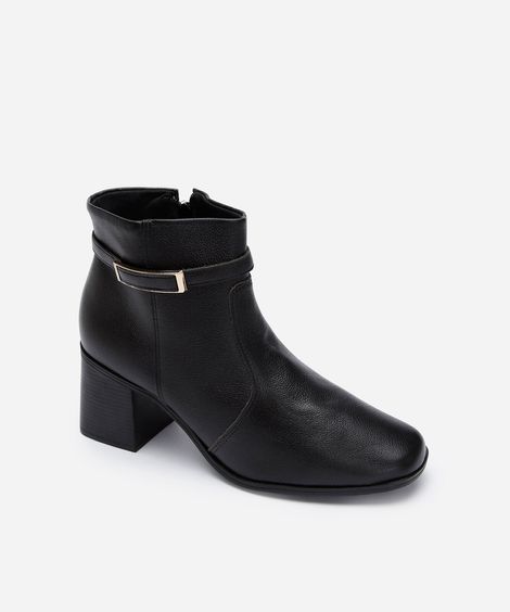 bota cano curto salto grosso médio preta