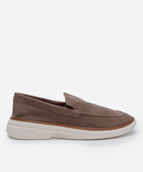 mocassim masculino texturizado marrom