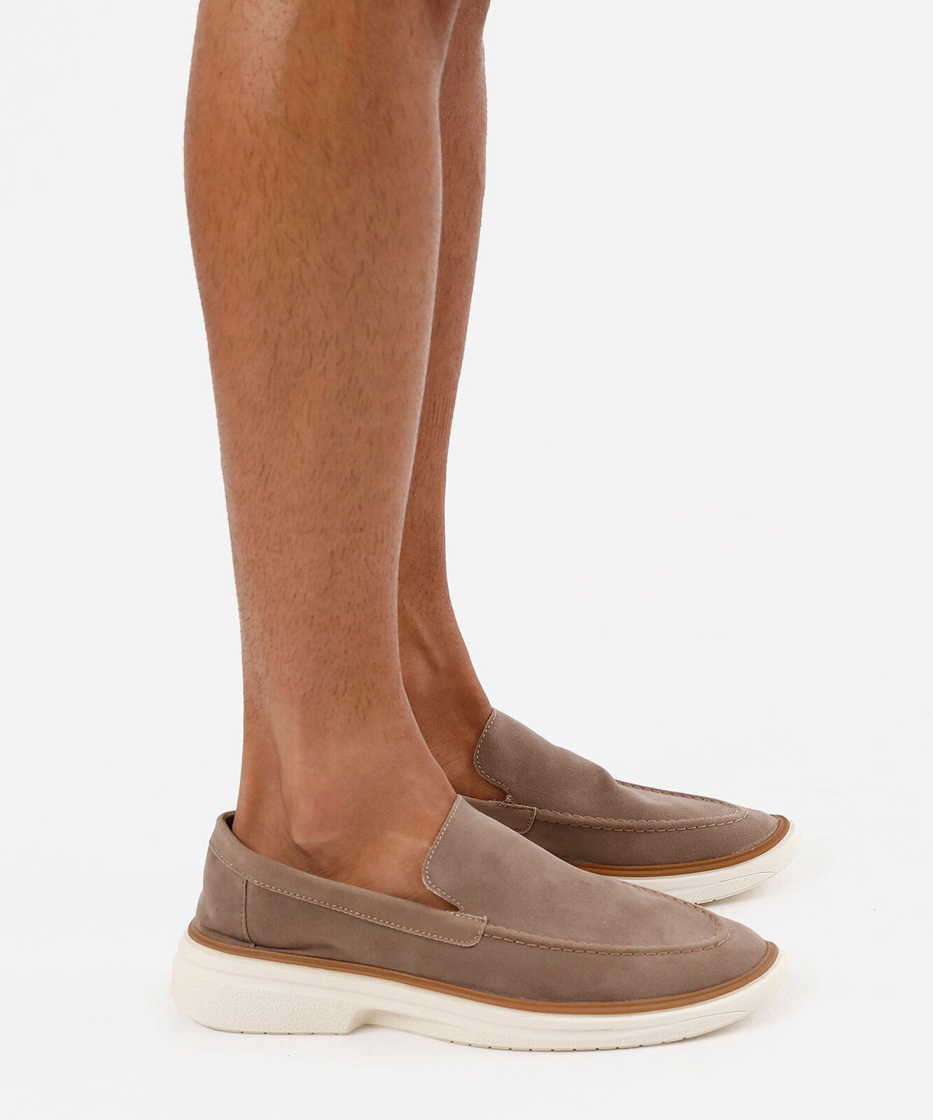mocassim masculino texturizado marrom