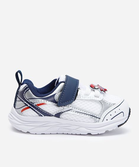 tênis esportivo infantil com recortes e velcro homem aranha branco