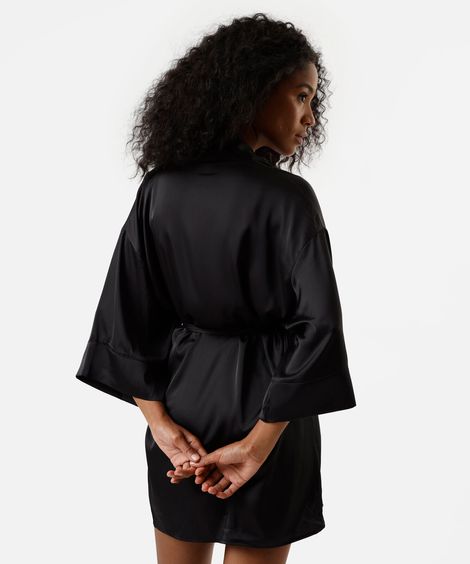 robe curto feminino acetinado preto