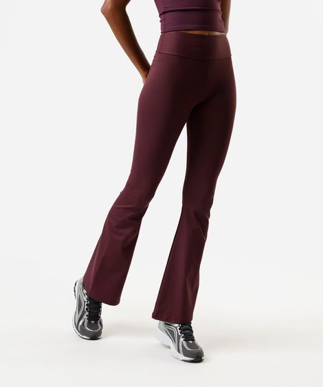 calça legging flare esportiva feminina de poliamida vinho