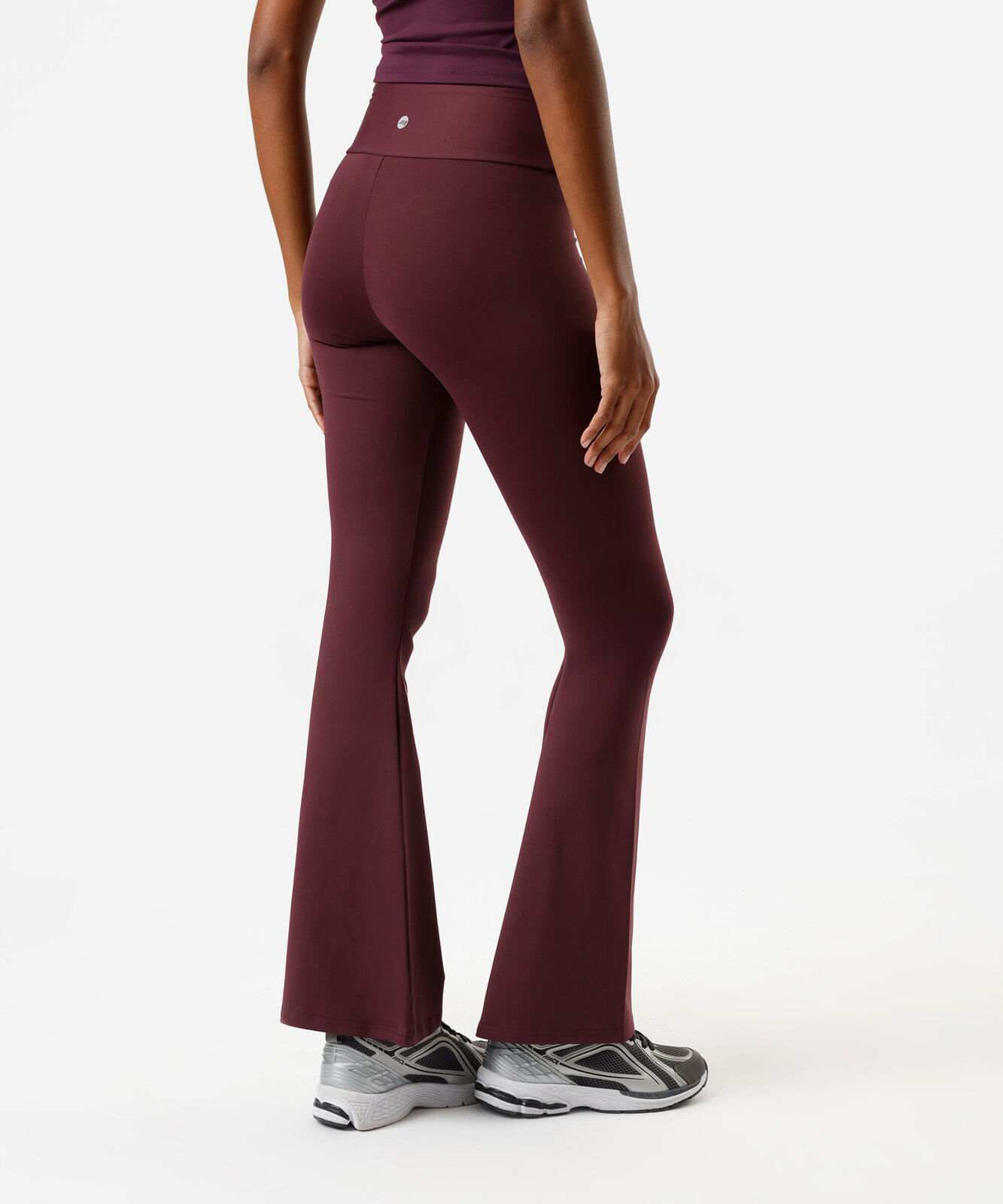calça legging flare esportiva feminina de poliamida vinho