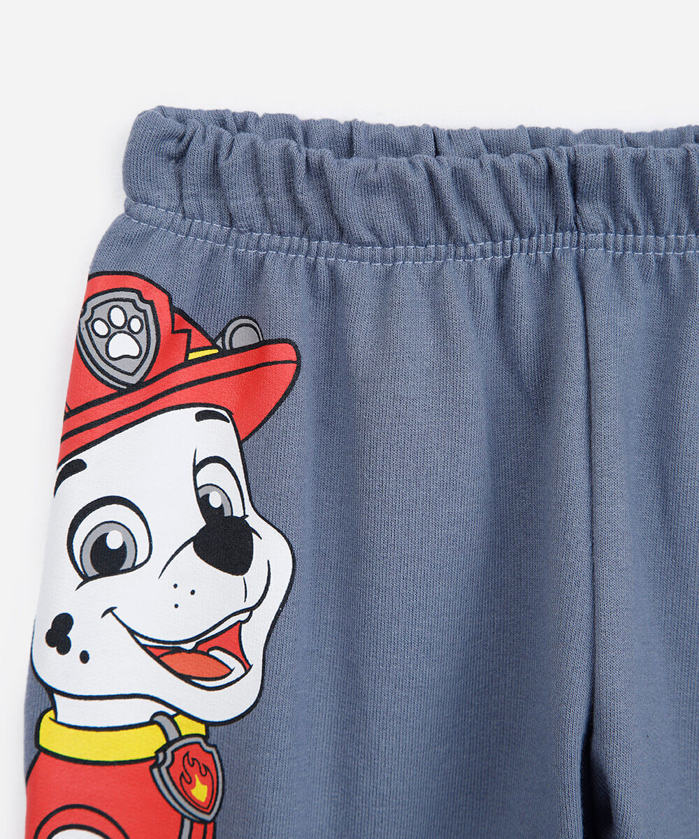 pijama longo infantil com algodão patrulha canina azul