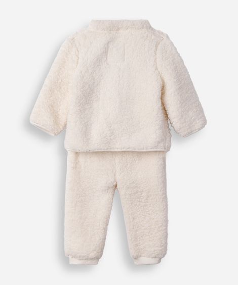 conjunto longo infantil de sherpa off white