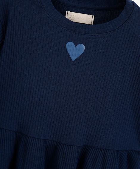conjunto longo infantil de algodão floral azul