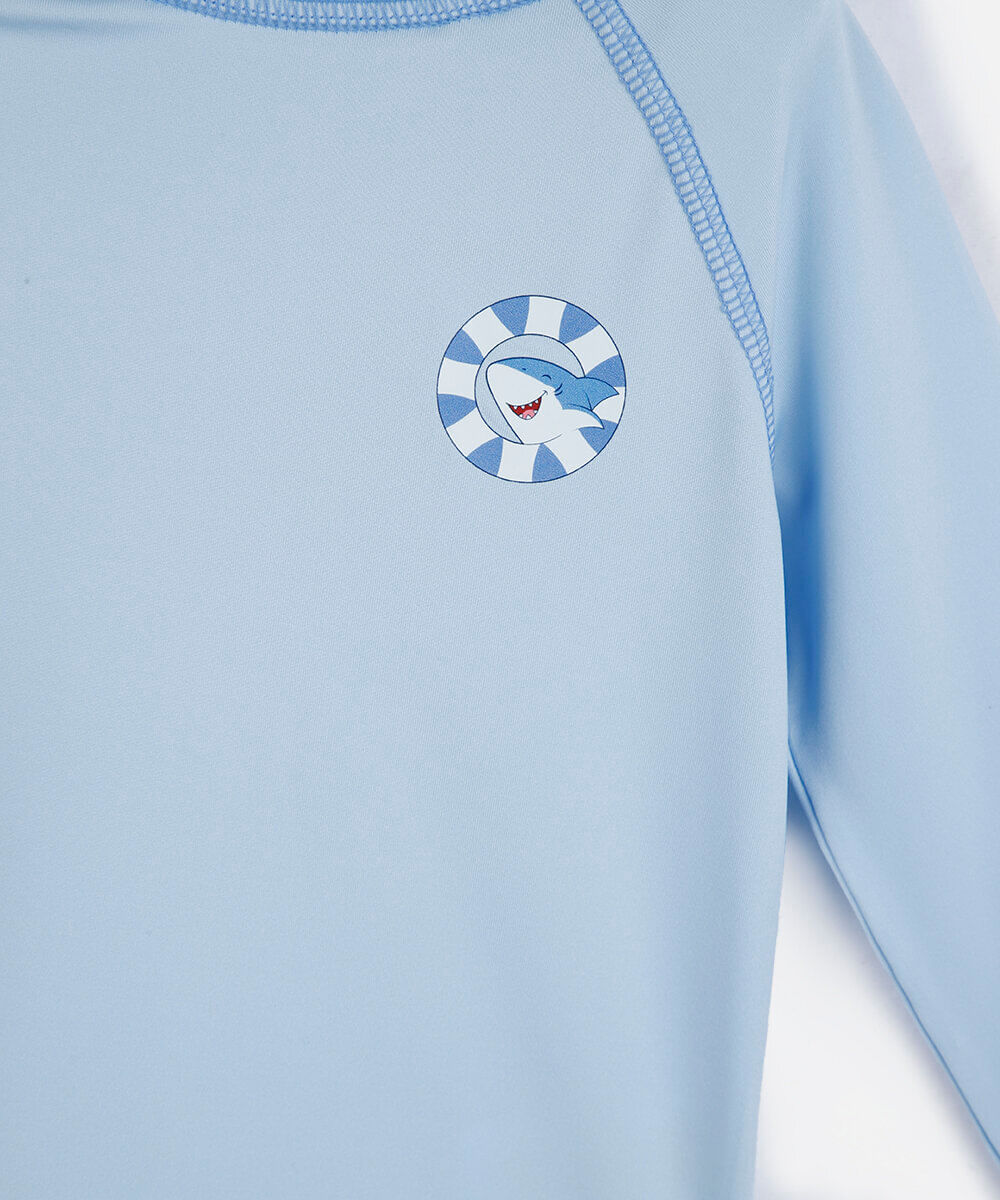 conjunto de praia infantil tubarões azul