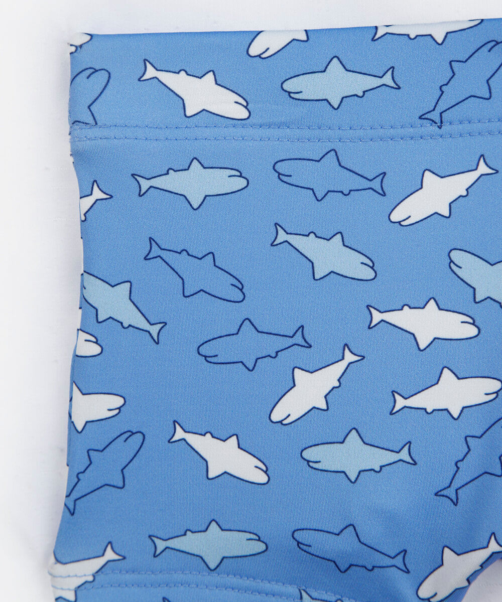 conjunto de praia infantil tubarões azul