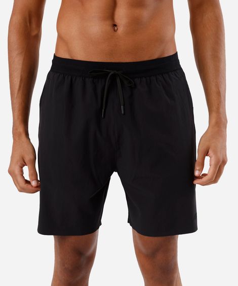 short masculino esportivo cós elástico preto
