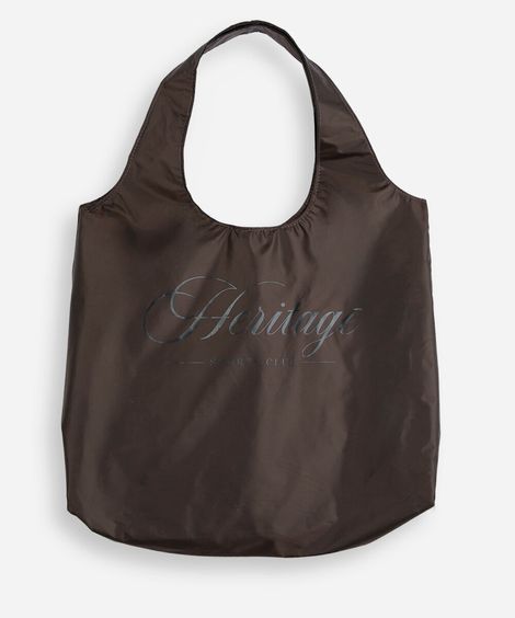 bolsa tote esportiva estampada marrom