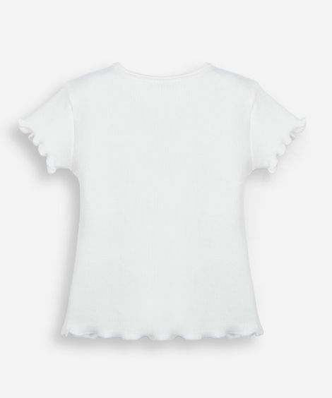 blusa infantil de algodão manga curta hello kitty canelada off white